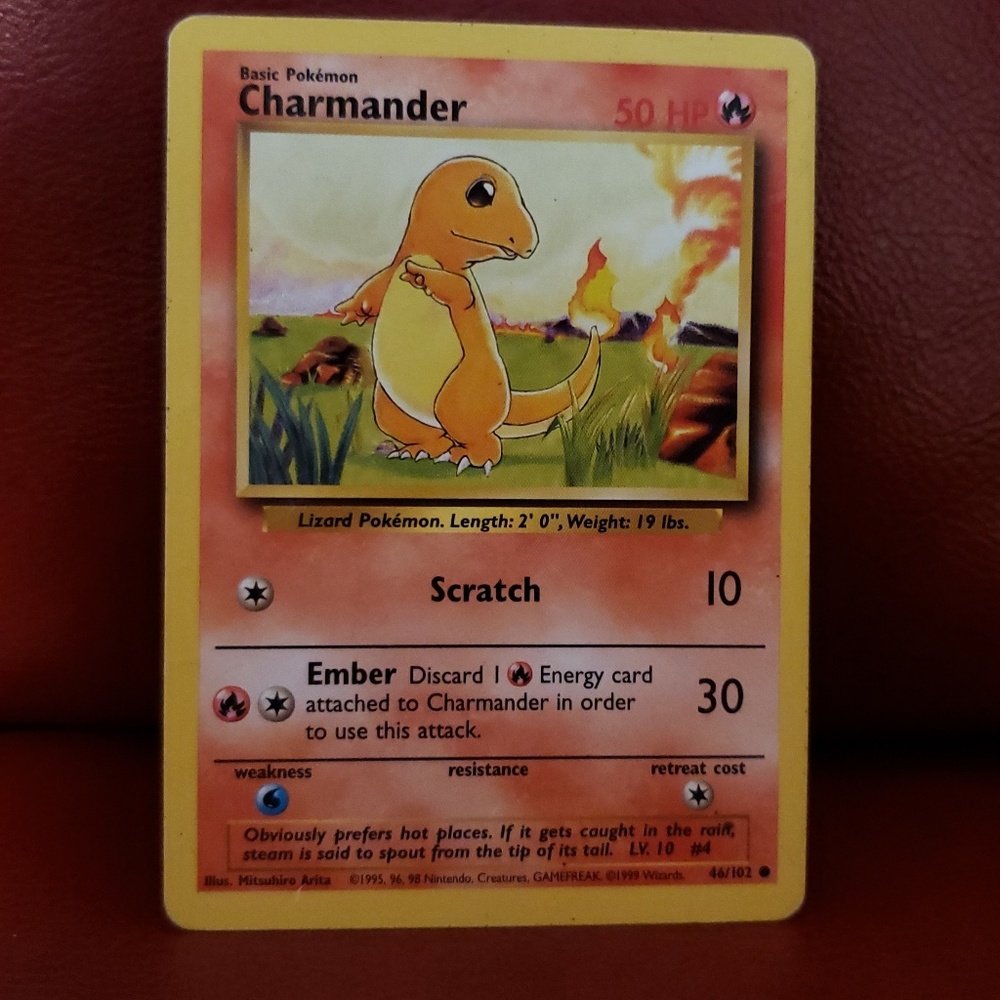 Pokemon Card 1995  46/102 Charmander Card